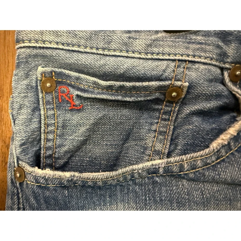 Polo Ralph Lauren Mens Straight Leg Jeans Blue Medium Wash‎ Button Fly 34x30